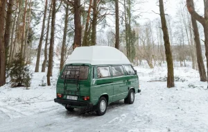 winter camping with a van