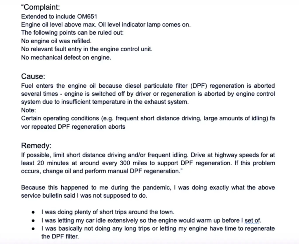 fuel dilution service bulletin